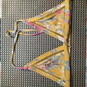 Rhythm yellow floral bikini top